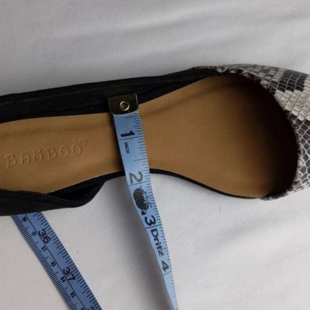Bamboo Black & Snakeskin flats - worn once - Picture 11 of 13